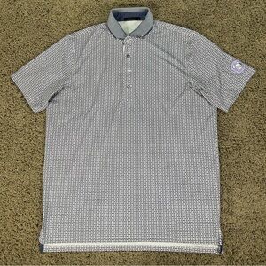Greyson Mens Large Polo Shirt Purple Golf Performance Geometric Wolf AOP 1898 FC